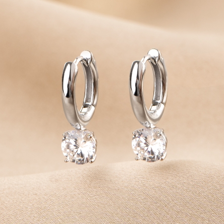 Sterling Silver Earrings Gioia Solitaire silver