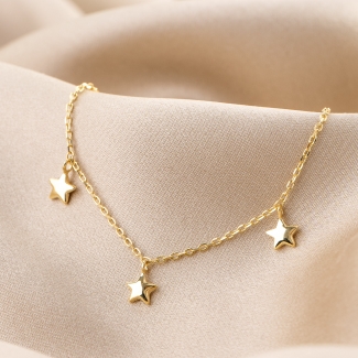 Sterling Silver Anklet Bracelet I have the Stars on my feet gold