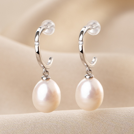 Sterling Silver Earrings Noema Pearl drop