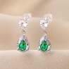 Sterling Silver Earrings Exquisite Frosted Emerald zirconia