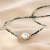 Cool Touch Miyuki Necklace green with pearl