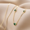 Colier argint Touches of Green Gem gold