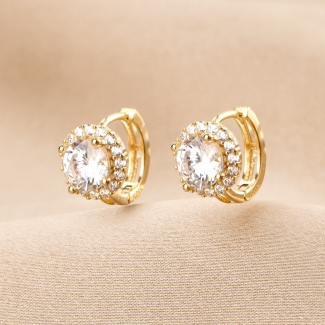 Sterling Silver Earrings Glow Up zirconia gold