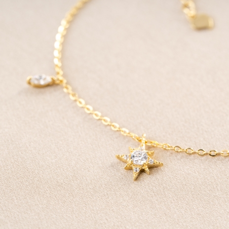 Sterling Silver Bracelet Morning Star & lights gold