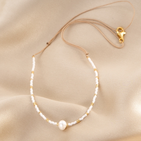 Cool Touch Miyuki Neckace white with pearl