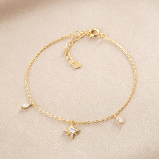 Sterling Silver Bracelet Morning Star & lights gold