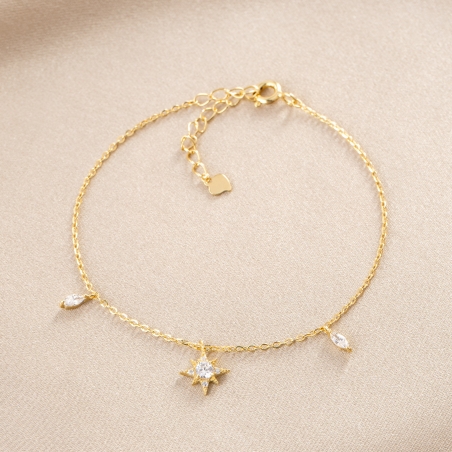 Sterling Silver Bracelet Morning Star & lights gold