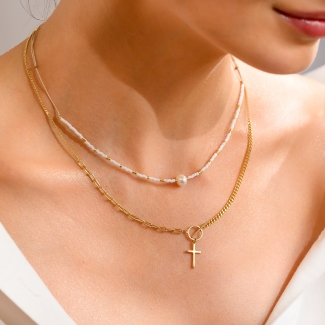 Cool Touch Miyuki Neckace white with pearl