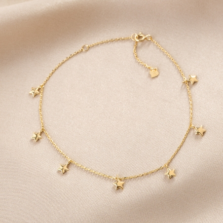 Sterling Silver Anklet Bracelet I have the Stars on my feet gold