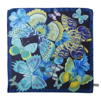 Emozioni Navy silk scarf