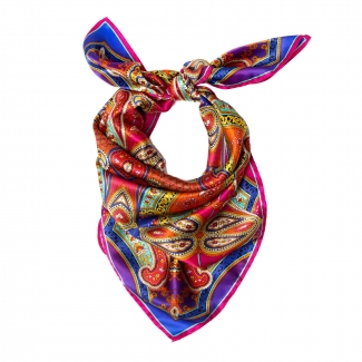 Inside beauty paisley fucsia silk scarf