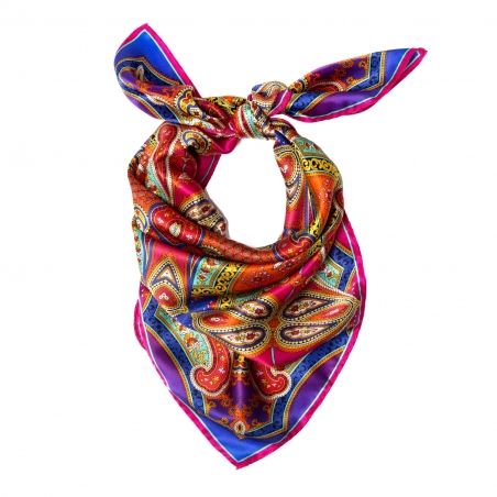 Inside beauty paisley fucsia silk scarf