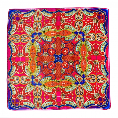 Inside beauty paisley fucsia silk scarf