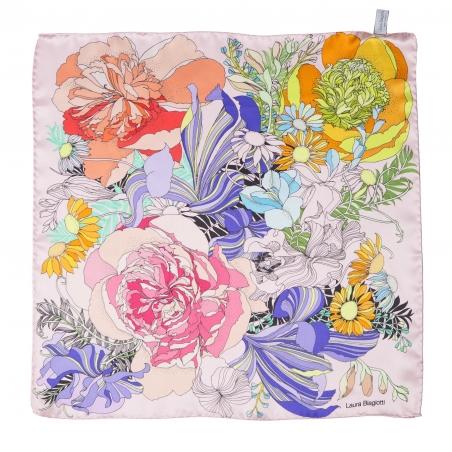 Japanese Flowers pale pink Silk scarf