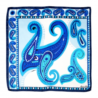 Solitude blue Silk scarf