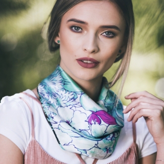 Exuberance turcoise Silk scarf