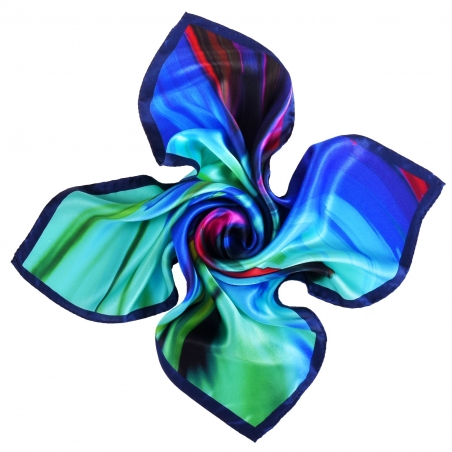 Color Storm blue silk scarf