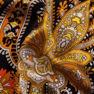 Silk scarf Bohemian Paisley black