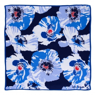 Silk scarf It's a Poppy  blue