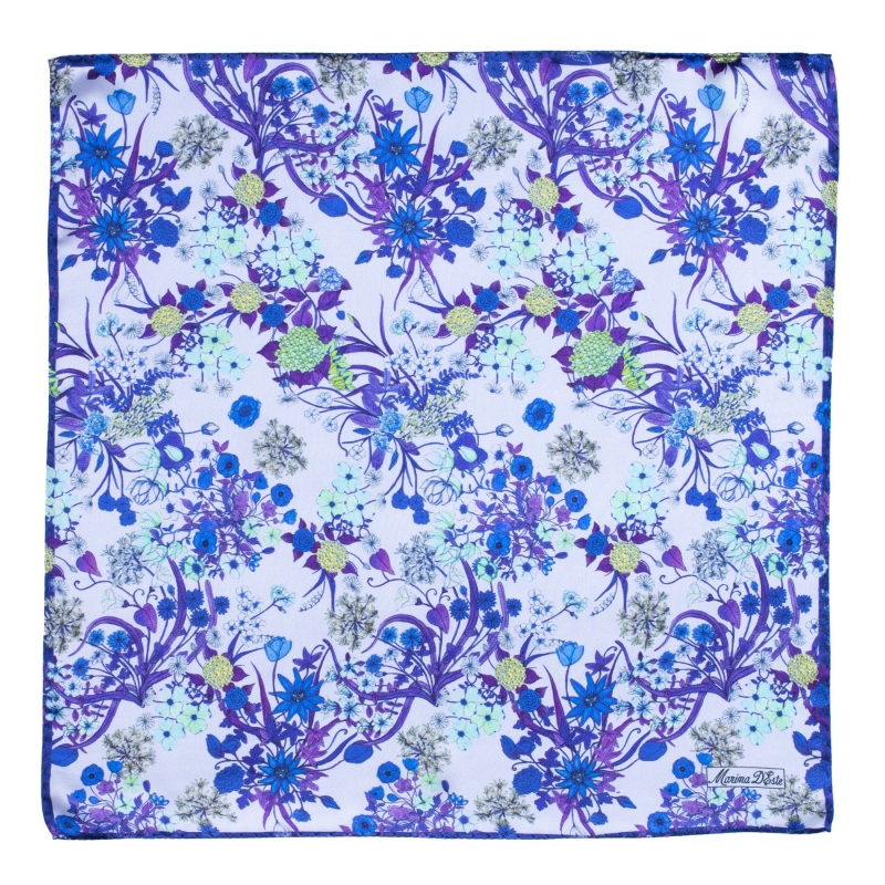 Silk scarf Essence of Summer blue