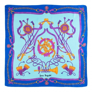 Twill silk scarf Loveday blue